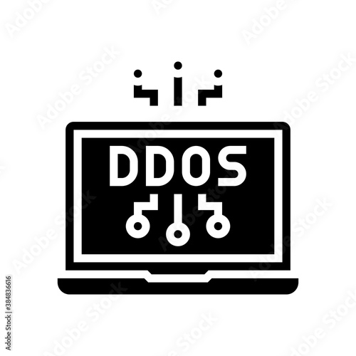 ddos attack glyph icon vector. ddos attack sign. isolated contour symbol black illustration