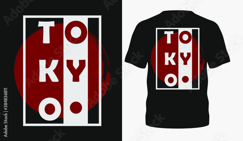 Tokyo style popular typography t-shirt design for clothing sale, poster banner, vector wallpaper