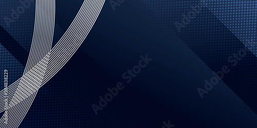 Abstract luxury navy background design with silver metallic lines. 