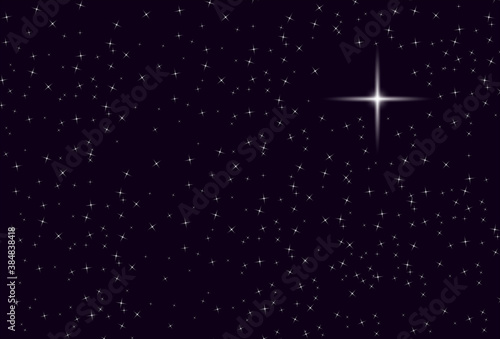 Shining stars in night blue background. Stars on dark blue sky. Deep dark night scene with starry sky. Stars in a deep space. Stars in a deep space.Vector illustration