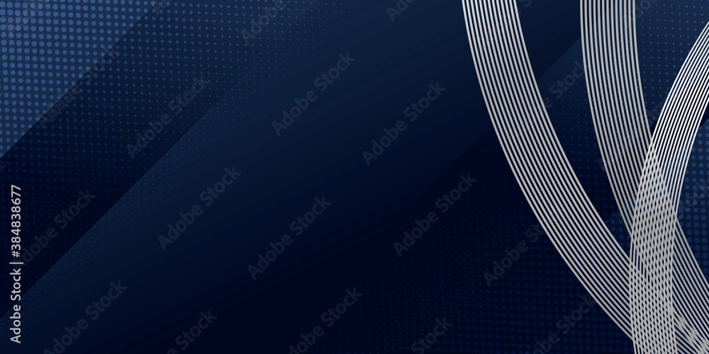 Naklejka premium Navy blue silver curve shape background for presentation background 