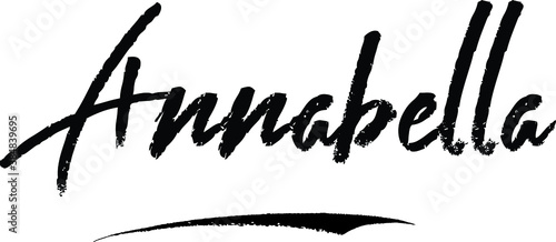 Annabell-Female name Modern Brush Calligraphy on White Background photo