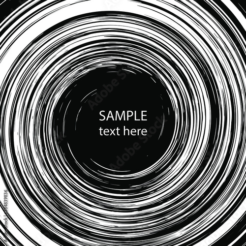White grunge vortex shape on white background. Geometric art. Vector illustration. Trendy design element for logo, tattoo, sign, symbol, web pages, prints, posters, template, pattern and abstract back