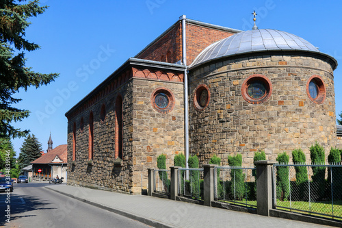 BOCHNIA, POLAND - JULY 17, 2020: Old stone church photo