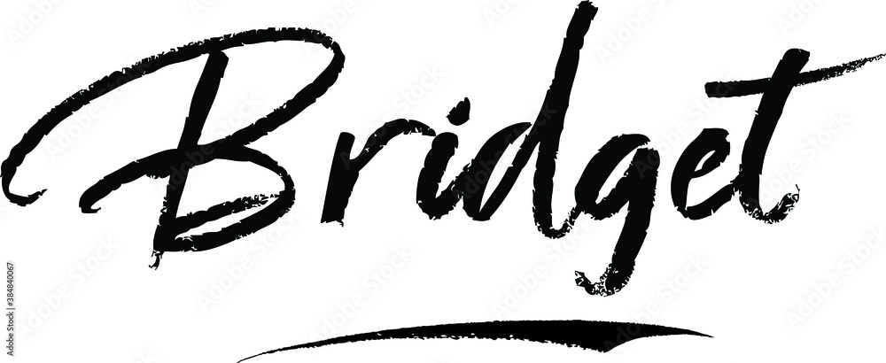 Φωτογραφία Bridget-Female name Modern Brush Calligraphy on White Background