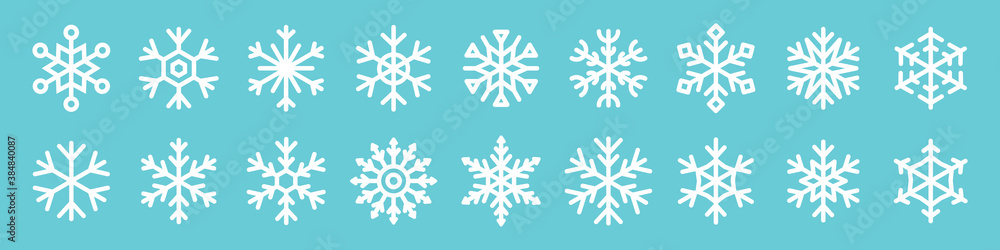 Set of snowflake icons for Christmas and New Year design Set of snowflake icons for Christmas and New Year design