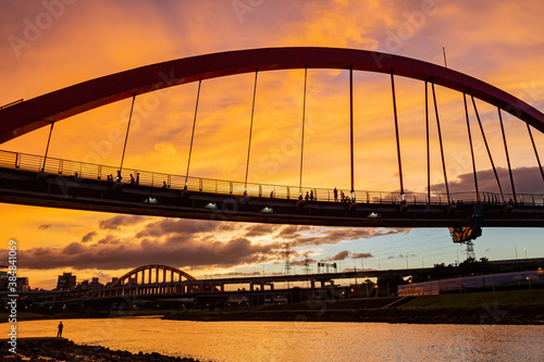 Fototapeta Naklejka Na Ścianę i Meble -  Sunset view of the beautiful Rainbow Bridge