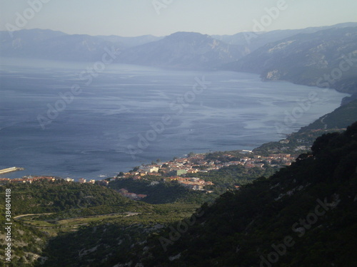Scenic view of Cala Gonone beautiful landscape and sea in Sardinia, Italy