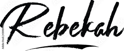 Rebekah-Female name Modern Brush Calligraphy on White Background