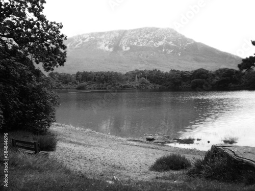 Black and white irish landscape and water reflection © lauraafrau
