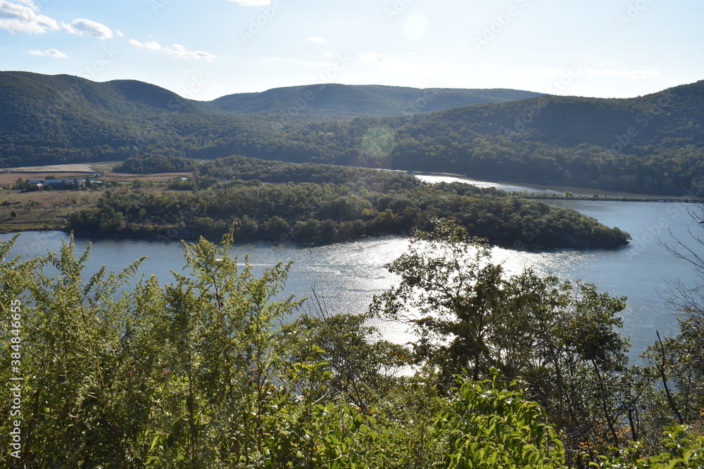 Scenic view from Manitou Mountain overlooking Bear Mountain from across the Hudson River
