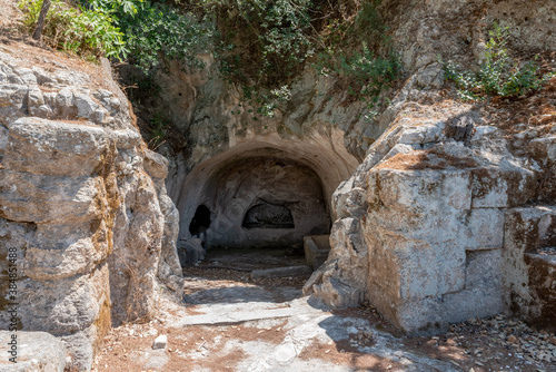 The Cave of the Lone Sarcophagus at Bet Se'arim National Park in Kiryat Tivon, Israel