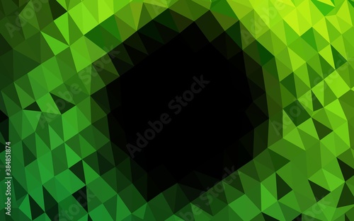 Light Green vector polygonal template.