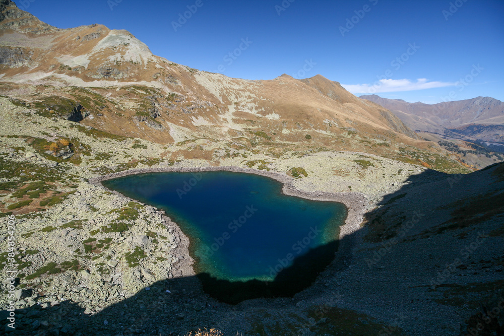 Fototapeta premium Lake in the Arkhyz mountains, Russia.