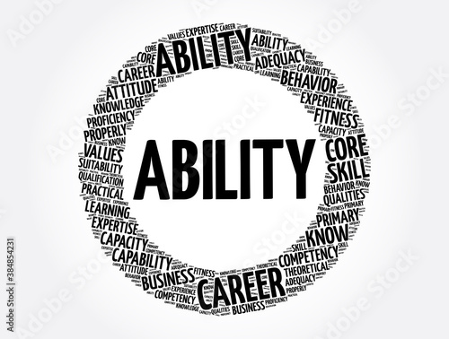 Ability word cloud collage, concept background