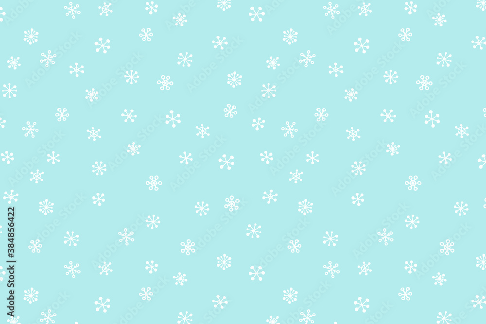 Vector background with hand drawn snowflakes, snowing. Christmas illustration
