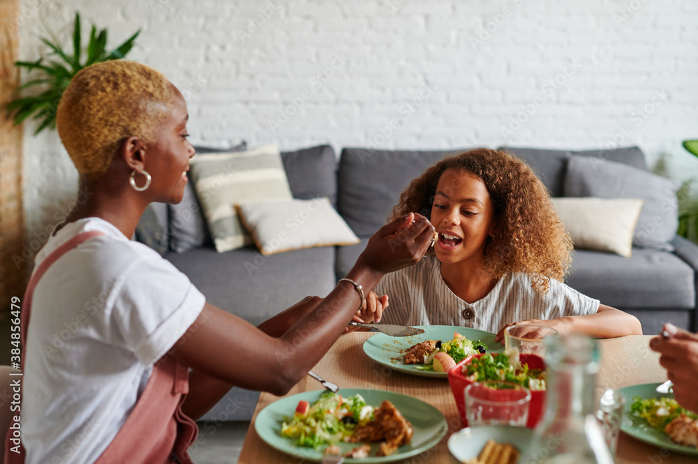 Family having a healthy meal together Family having a healthy meal together