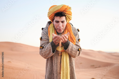 Berber tribe male make wish portrait photo