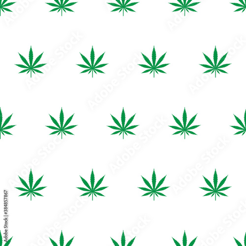 illustration hemp leaves seamless vector pattern background.