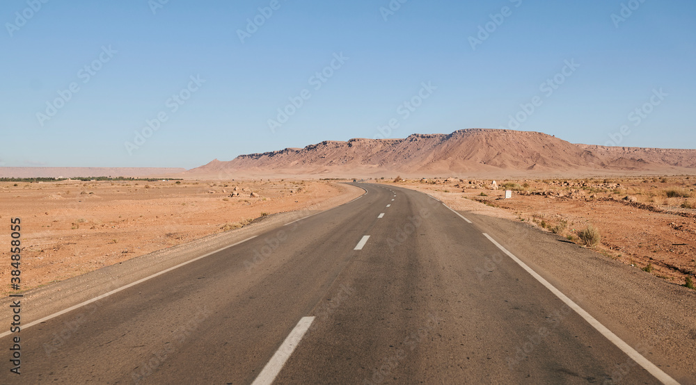 Empty road desert Morocco Empty road desert Morocco