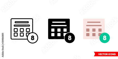Sweepstakes icon of 3 types color, black and white, outline. Isolated vector sign symbol.