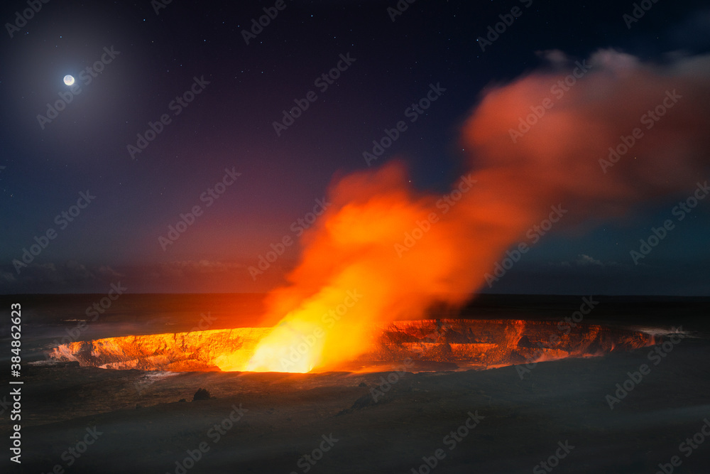 custom made wallpaper toronto digitalVolcano crater at night