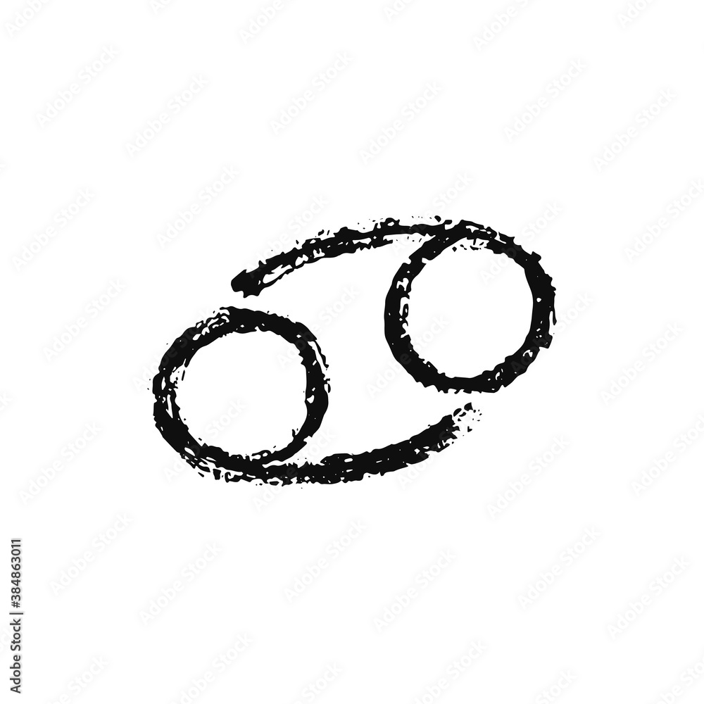 Vector zodiac sign. Cancer was painted by brush Vector zodiac sign. Cancer was painted by brush