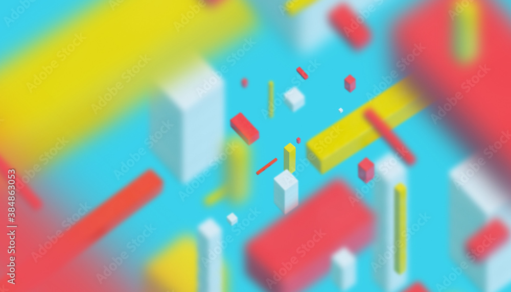 Abstract 3d Cubic Objects. Abstract 3d Cubic Objects.