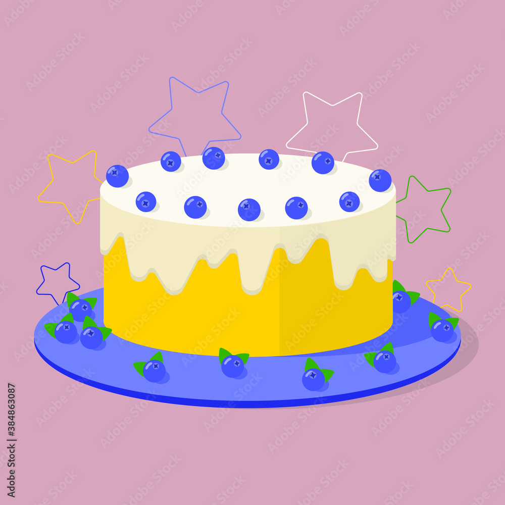 birthday cake with blueberry birthday cake with blueberry