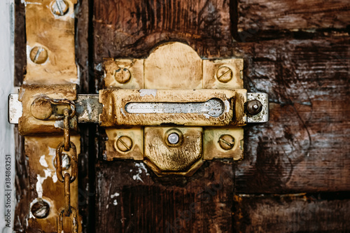 old brass lock photo