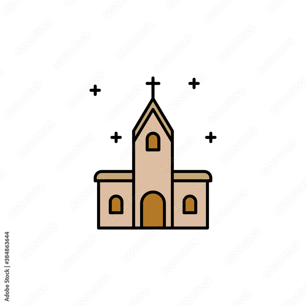 church, Christmas line icon. Elements of New Year, Christmas illustration. Premium quality graphic design icon. Can be used for web, logo, mobile app, UI, UX