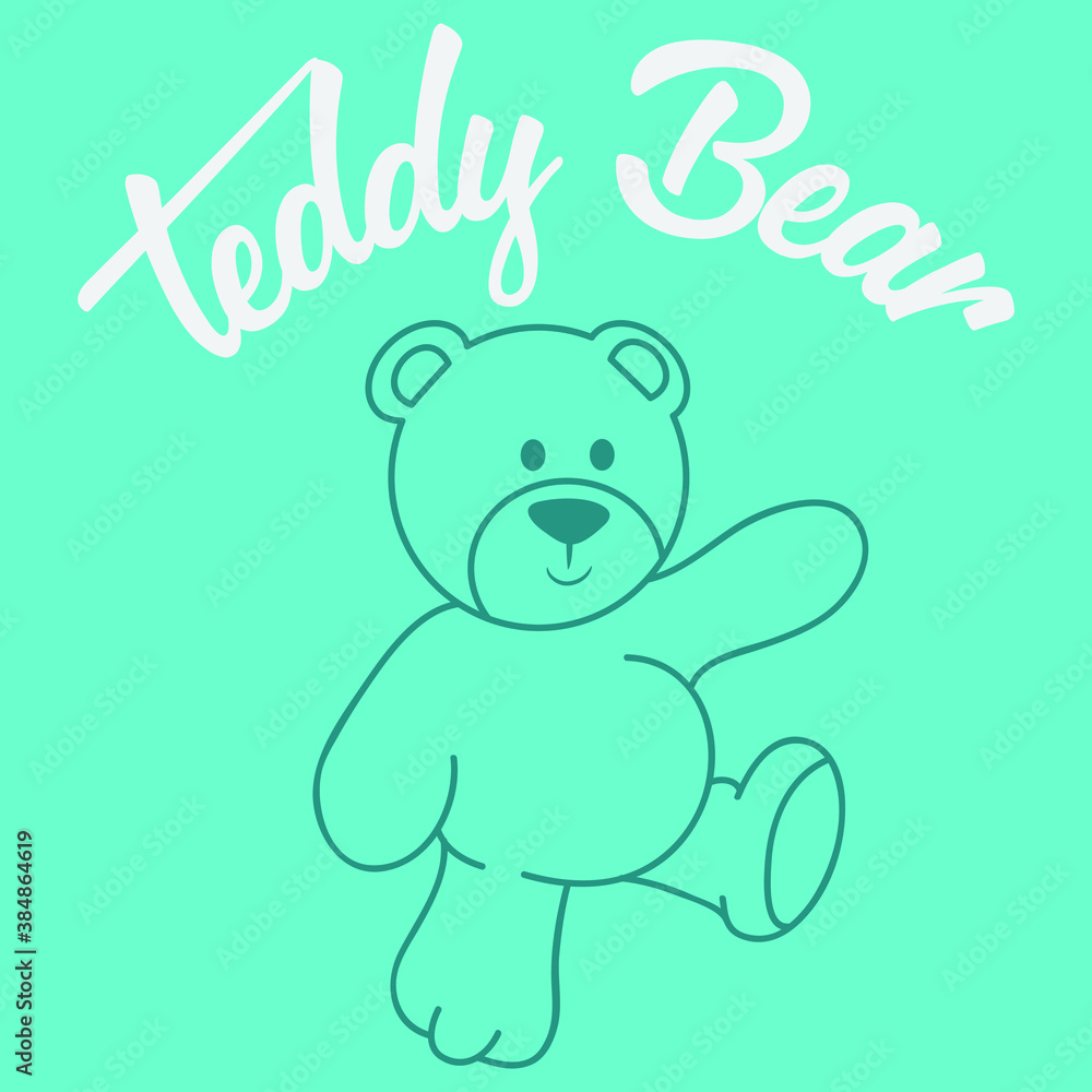 Naklejka premium cute teddy bear with text, T-shirt design for kids vector illustration