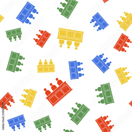 Color Jurors icon isolated seamless pattern on white background. Vector.