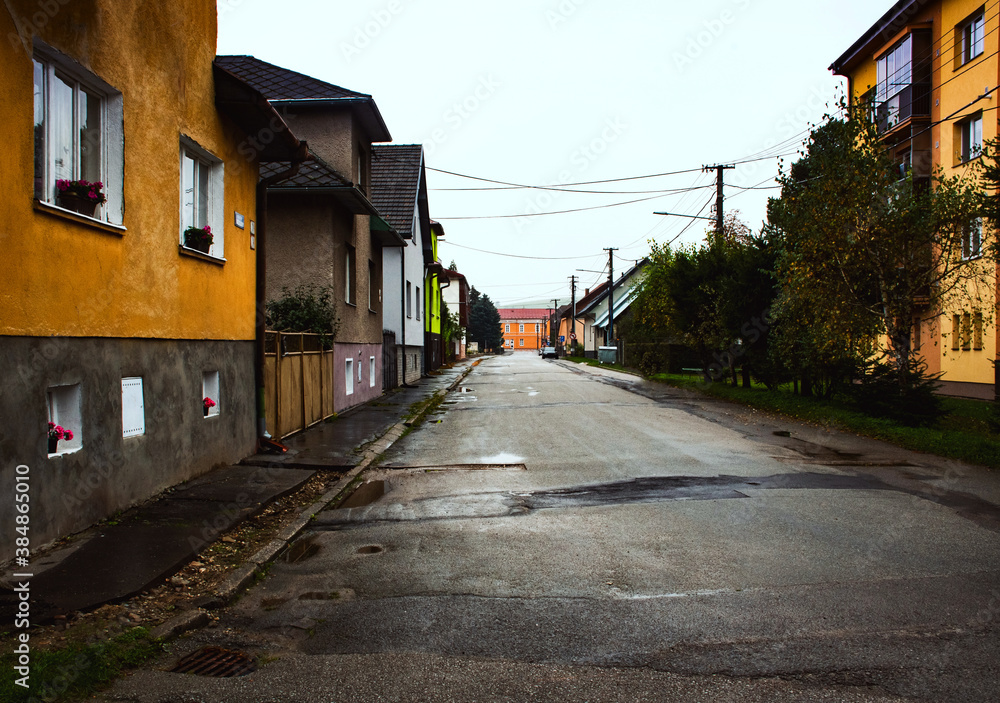 sad deserted street in the city