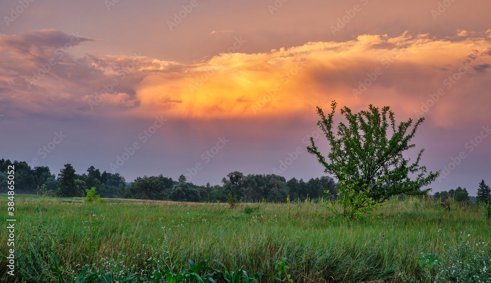 Dramatic sunset rural landscape in Central Ukraine. Dramatic sunset rural landscape in Central Ukraine.