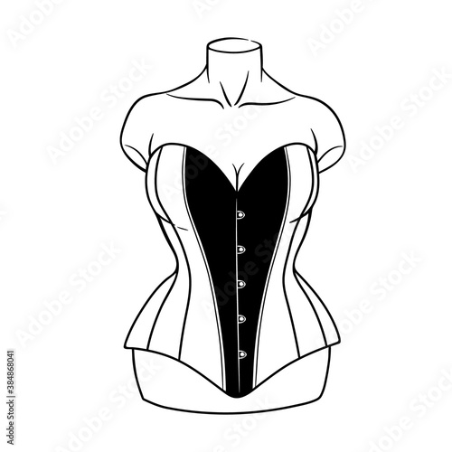 beautiful female corset on a mannequin