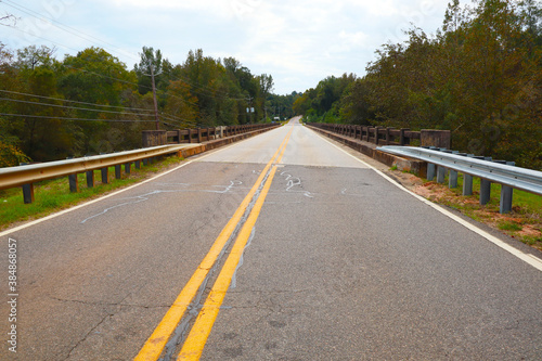 A road and bridge on a country road