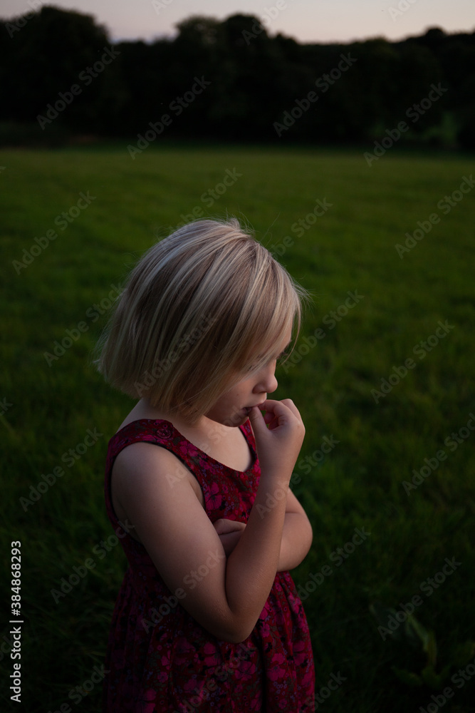 Pensive, thoughtful child. Pensive, thoughtful child.