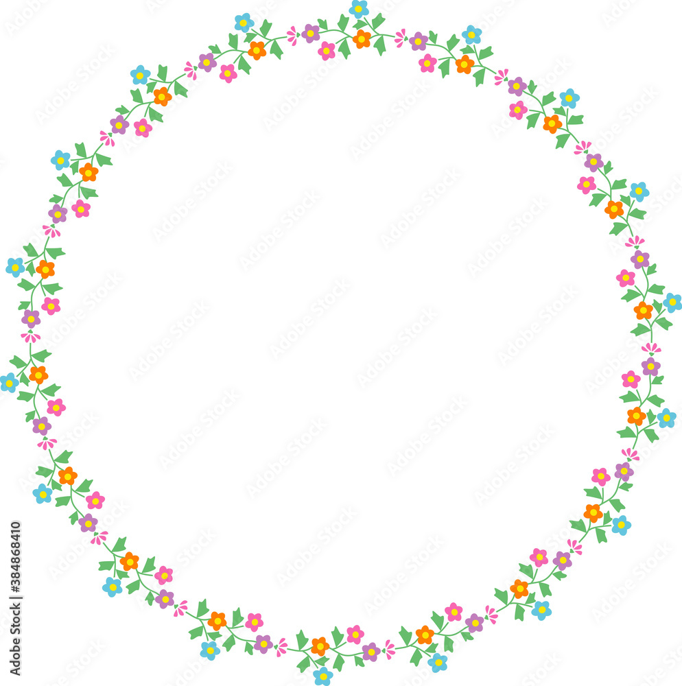 花の円形飾り枠