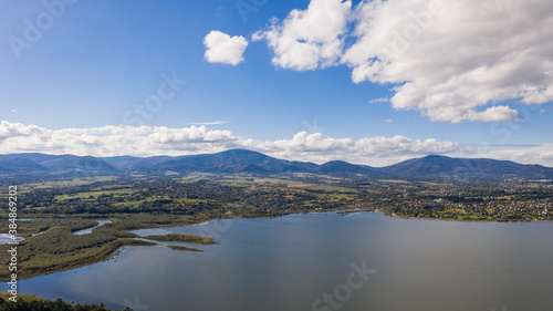 panorama of the town of   ywiec  a view of the wonderful mountain lake located in the Beskids