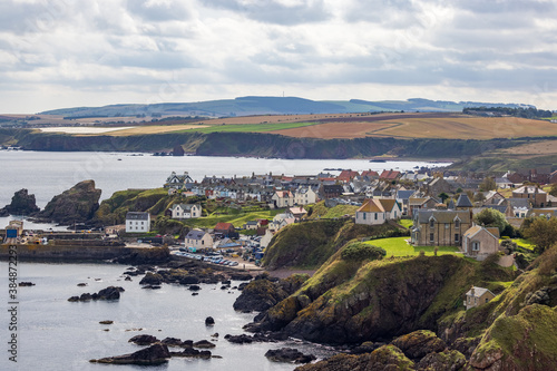 A view of St Abbs from St Abbs head  Scotland  UK