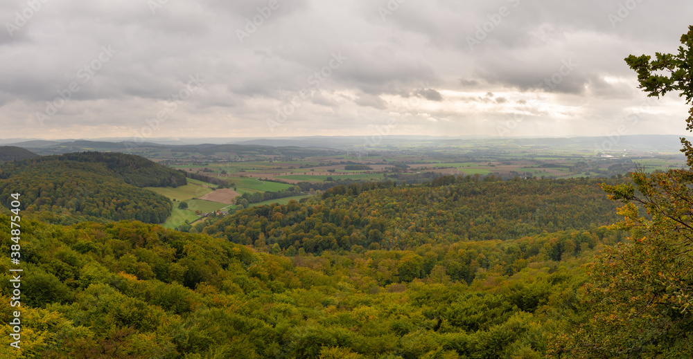 Obraz premium Hills and Valley of beautiful Weserbergland