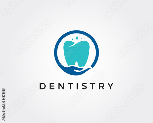 minimal dental logo template - vector illustration