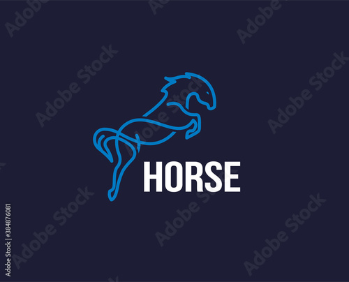 minimal horse logo template - vector illustration