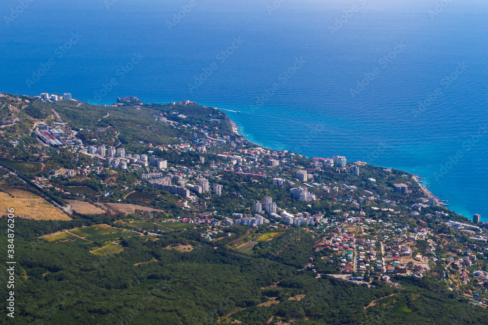 Crimea view from the mountain AI-Petri, black sea