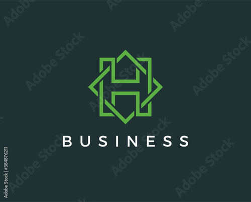 minimal letter h logo template - vector illustration