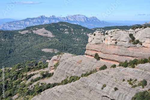 Fototapeta Naklejka Na Ścianę i Meble -  Grey cliff on the mountain in Sant llorenç Natural Park near Barcelona