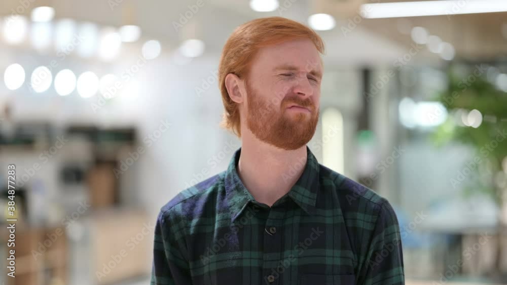 Portrait of Disappointed Beard Redhead Man Reacting to Loss Portrait of Disappointed Beard Redhead Man Reacting to Loss