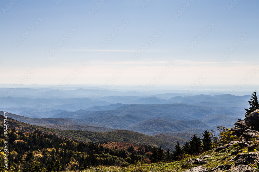 Gorgeous Blue Ridge Mountain View from Grandfather Mountain Park, Linville, NC Gorgeous Blue Ridge Mountain View from Grandfather Mountain Park, Linville, NC