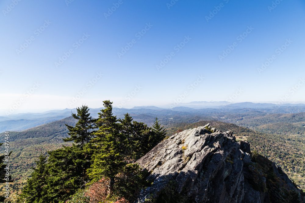 Gorgeous Blue Ridge Mountain View from Grandfather Mountain Park, Linville, NC
